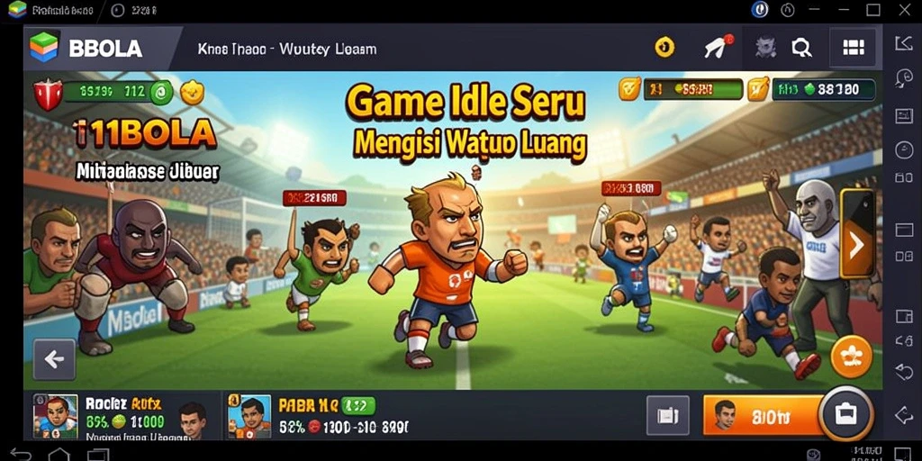 Screenshot gameplay 11BOLA menampilkan momen seru saat mengelola tim sepak bola.