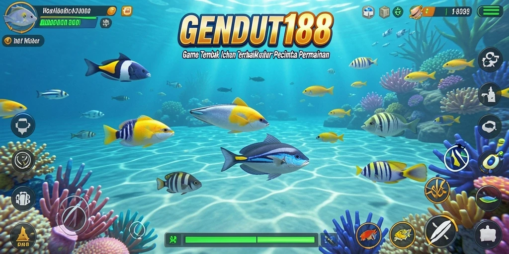 Tampilan gameplay GENDUT188 yang seru saat menembak ikan.