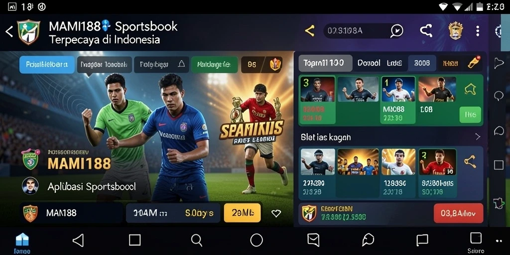 Screenshot utama MAMI188 menampilkan antarmuka taruhan olahraga yang menarik.