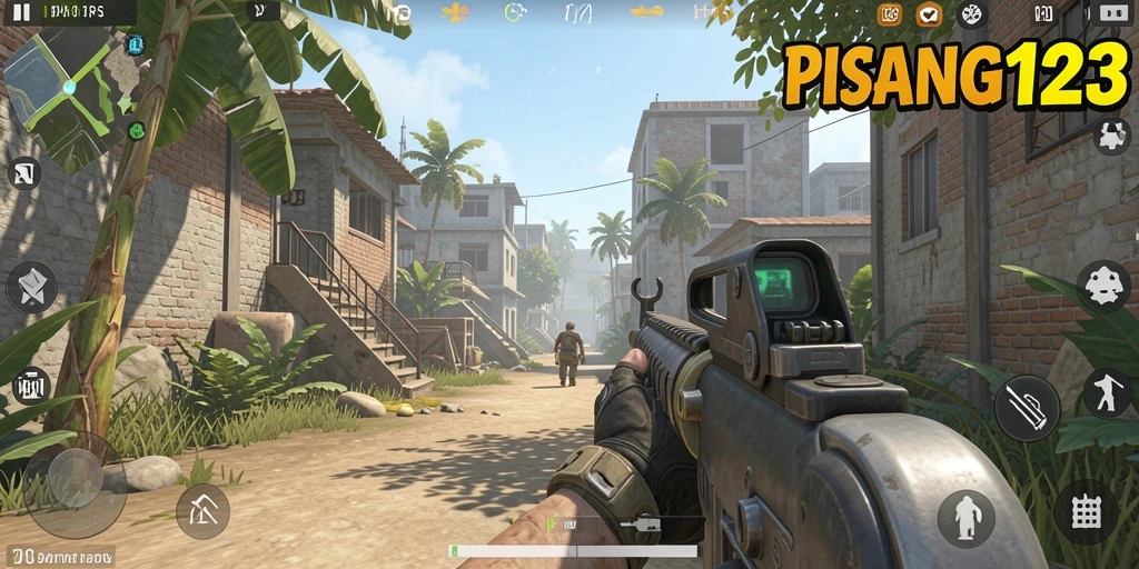 Gameplay PISANG123 yang intens dengan aksi TPS penuh warna.