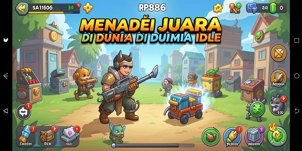Tampilan gameplay RP886 yang menarik dan penuh warna.