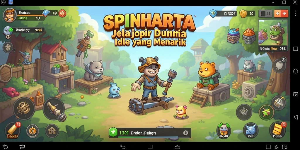 Screenshot gameplay SPINHARTA menampilkan aksi pengumpulan harta yang seru.